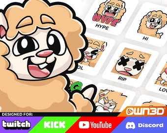 Alpaca Animated Sub Emotes - 8 Pack [Twitch | Kick | YouTube]