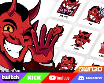 Devil Animated Sub Emotes - 8 Pack [Twitch | Kick | YouTube]