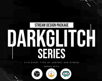 Animated Twitch Overlay Package Dark Glitch [Twitch  | Kick | YouTube]