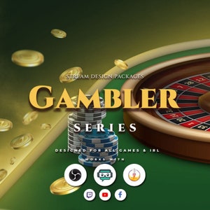 Animated Twitch Overlay Package Gambler [Twitch  | Kick | YouTube]