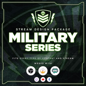 Animated Stream Overlay Package Military [Twitch  | Kick | YouTube]