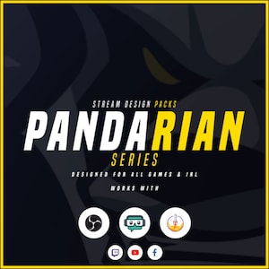 Animated Twitch Overlay Package Pandarian Panda [Twitch  | Kick | YouTube]