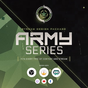 Exército de pacote de sobreposição Twitch animado [Twitch | Chute | YouTube]