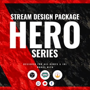Animated Twitch Overlay Package Hero [Twitch  | Kick | YouTube]