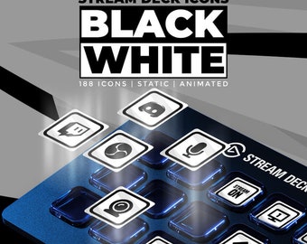 Black White Stream Deck Icons