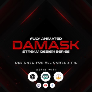 Animiertes Twitch Overlay Paket Damask [Twitch | Kick | YouTube]