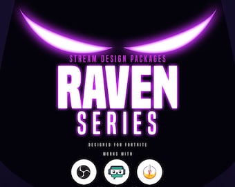 Geanimeerd stream-overlaypakket Raven [Twitch | Schop | YouTube]