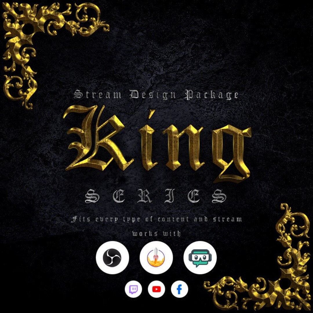 Animated Twitch Overlay Package King [twitch | Kick | Youtube] - Etsy