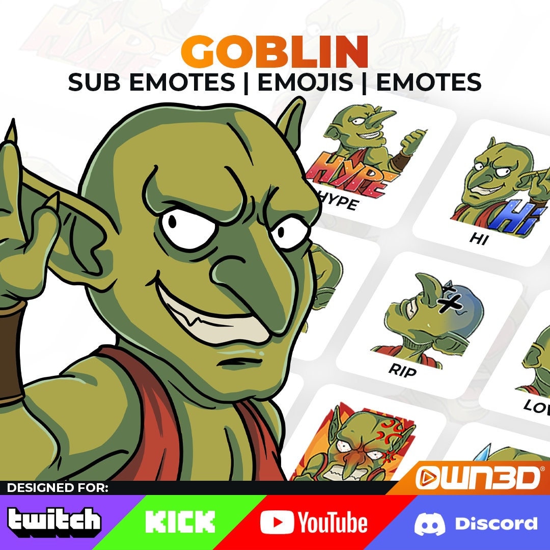 Goblin Emotes 8 Pack twitch Kick Youtube Discord Etsy