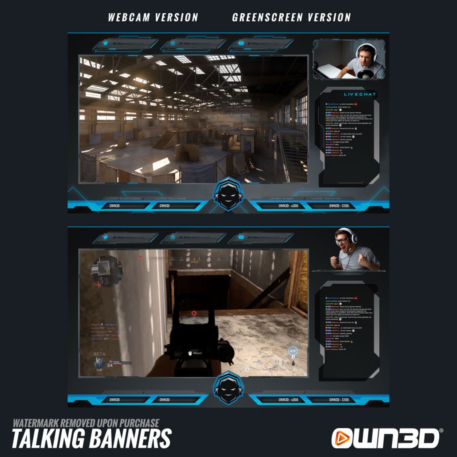 Animated Stream Overlay Package Gamerz [twitch | Kick | Youtube] - Etsy