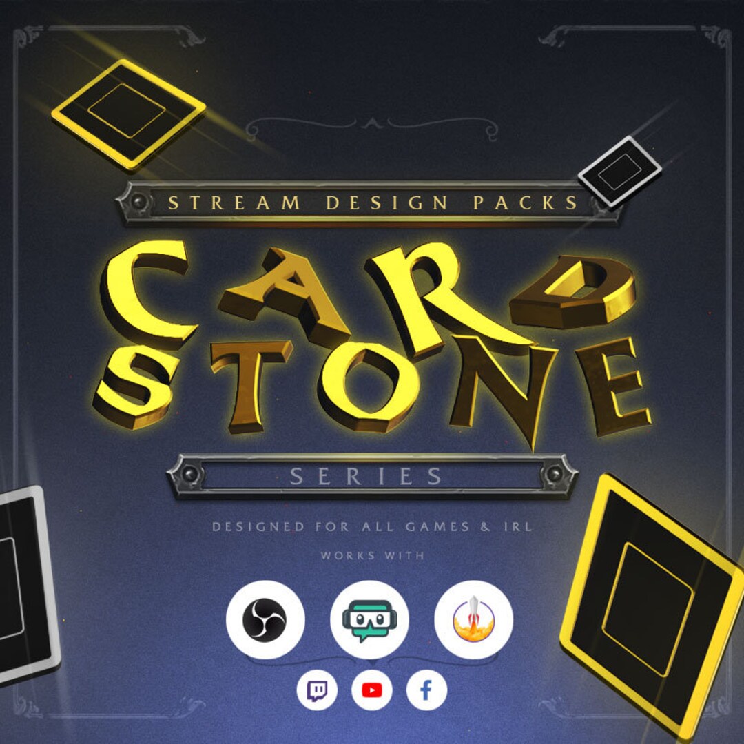 Animated Twitch Overlay Package Cardstone [twitch | Kick | Youtube] - Etsy
