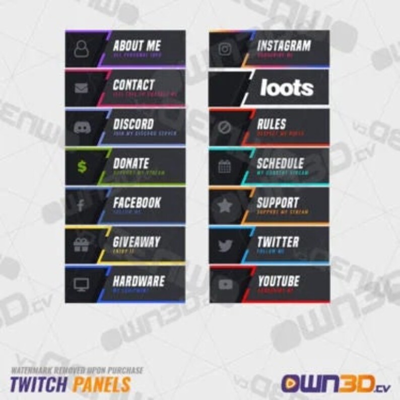 Support Panel Roti Discord Rodan Twitch Panels: Stream Overlay Graphics (PNG & PSD) - Etsy