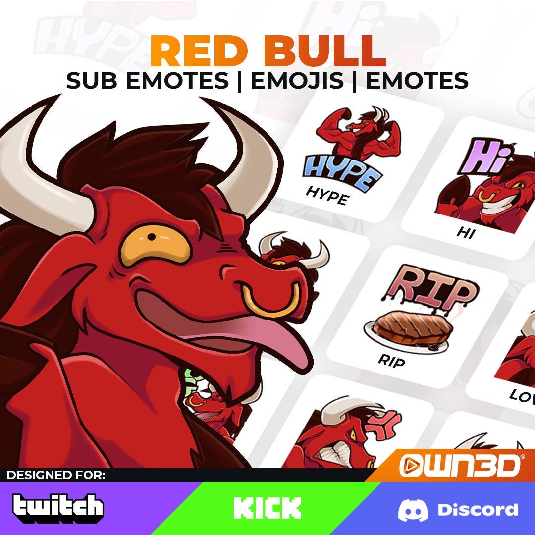 Red Bull Animated Sub Emotes - 8 Pack [twitch | Kick | Discord] - Etsy