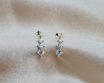 "Louise" earrings in 925 Silver plated in 18 carat Gold