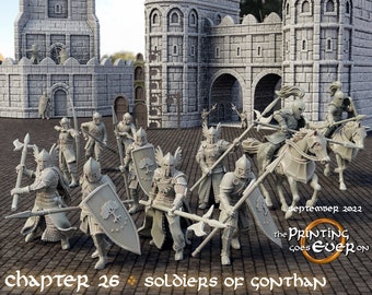 Soldats de Gonthan - L'impression continue sur les miniatures - Chapitre 26 - Ensembles de figurines - Miniatures imprimées en 3D de table de 28 mm non peintes