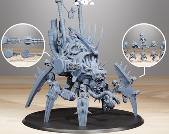 Pythonicus Swarm Spawner Stationforge Miniaturen - 1 Grote Figuren + Swarm - 28 mm Station Forge Tafelblad 3D Print Miniaturen Ongeverfd