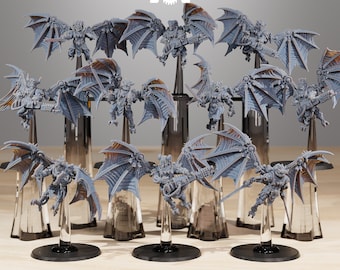 Miniaturas de Stationforge de Pythonicus Flyers - Juego de 10 figuras - Miniaturas de impresión 3D de mesa Station Forge de 28 mm sin pintar