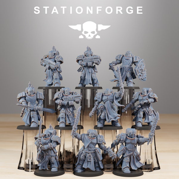 Crusaders Crusaders - Socratis Stationforge Miniatures - 10 Figure Set - 28 mm Station Forge Tabletop 3D Print Miniatures Unpainted