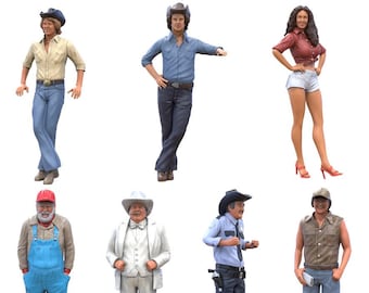 Cowboys Diorama Miniature NON VERNICIATO Set (7 figure) Scala 1/50, 1/43, 1/35, 1/32, 1/24, 1/18 Modellismo Stampa 3D Persone Persone