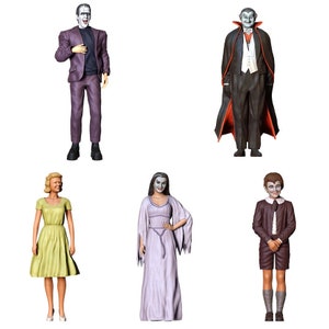 Family Monster Diorama Miniatures UNPAINTED Set (5 Figures) Scale 1/50, 1/43, 1/35, 1/32, 1/24, 1/18 Model Building 3D Printing People Persons