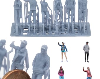 H0 Figurenset Sproeier Jongeren 1:87 (6 Figuren) 3D-geprinte spoorweg, modelspoor, spoor H0, modelbouw, diorama