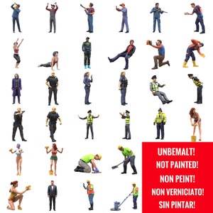 Diorama Miniatures Figure (No. 96-127) NON VERNICIATO Scala 1/50, 1/43, 1/35, 1/32, 1/24, 1/18 Modellismo Persone 3D Persone