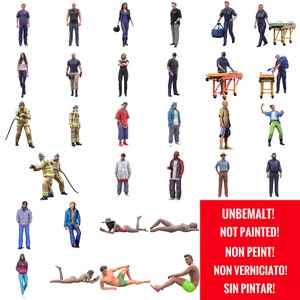 Diorama Miniatury Figurki (nr 128-162) NIEMALOWANA Skala 1/50, 1/43, 1/35, 1/32, 1/24, 1/18 Modelowanie 3D Ludzie Ludzie