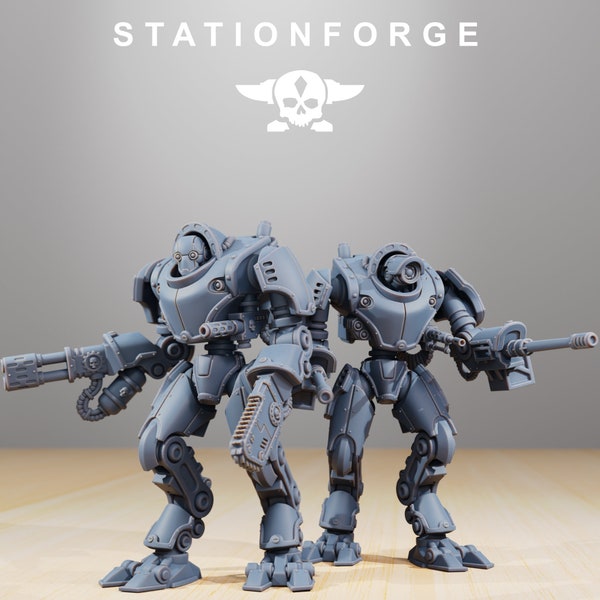 Bracers - Scavenger StationForge Miniaturen - 2 Figuren - Station Forge Miniaturen Figuren Set -  28mm Tabletop 3D Druck 8k