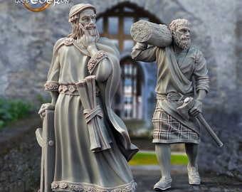Townsfolk - TPGEO Miniatures - Figurines 75 mm - ThePrintingGoesEverOn Medieval Diorama Miniatures NPCs Figure Set - Impression 3D 8k