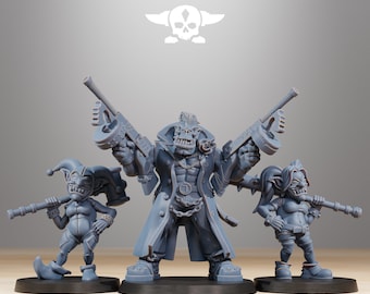 Mobsta - Orkaz StationForge Miniatures -3 Halloween Figures - Station Forge Miniatures Figures Set - 28 mm Tabletop 3D Printing 8k
