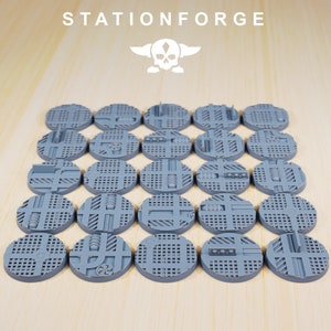 25 industriële basissen - StationForge-modellen - Station Forge-basissen 25 mm diameter - 28 mm tafelblad 3D-print 8k
