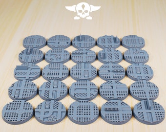 25 Industrial Bases - StationForge Modelle - Station Forge Bases 25mm Durchmesser -  28mm Tabletop 3D Druck 8k