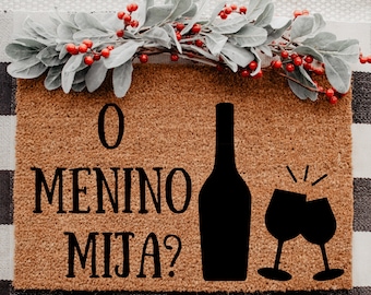 O Menino Mija Portuguese Christmas Welcome Mat