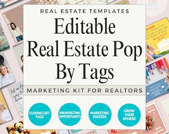 Real Estate Pop By Tags: Customizable Realtor Marketing Templates (Digital Download)