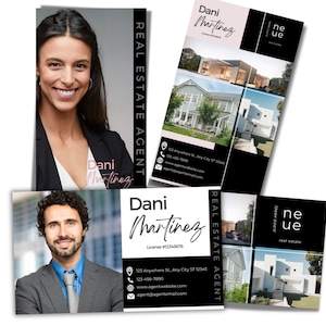 de Cartes de visite de Immobilier | Modèles de cartes de visite imprimables et modifiables pour agent immobilier