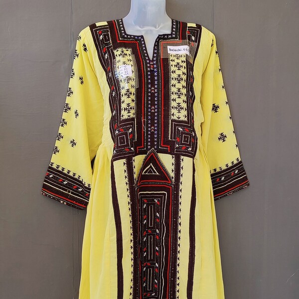 Old Vintage beads Hand embroidered work gypsy baluchi tunic hippie tribal bohemian balochi girl's kurta top dress