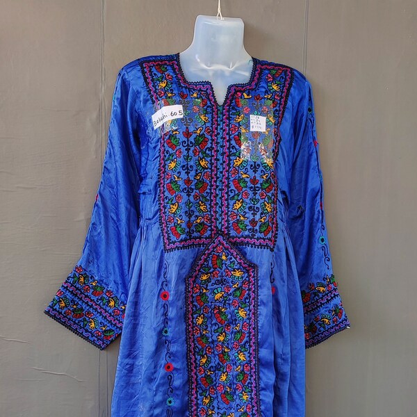 Old Vintage beads Hand embroidered work gypsy baluchi tunic hippie tribal bohemian balochi girl's kurta top dress