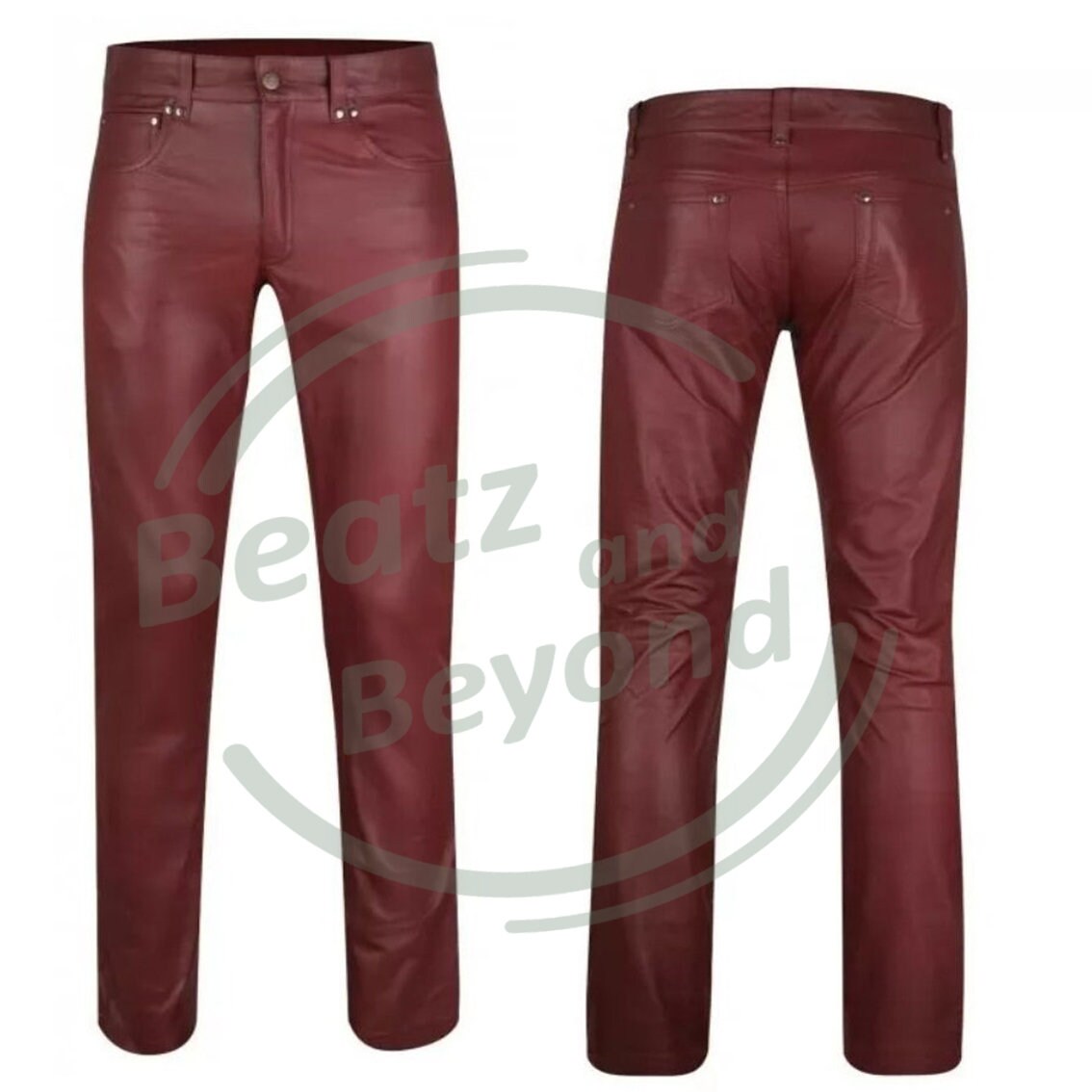 Woestijn bros Celsius New Men's Maroon Leather Pant 501 Jeans Rider Biker Men - Etsy