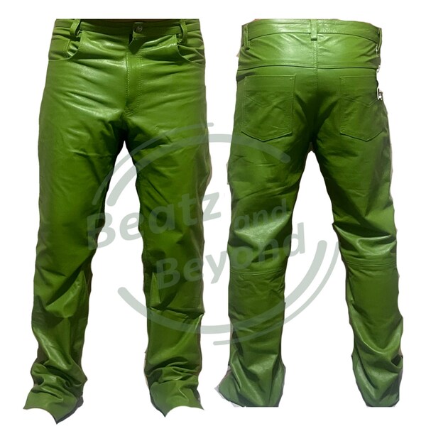 Soft Leather Jeans Etsy