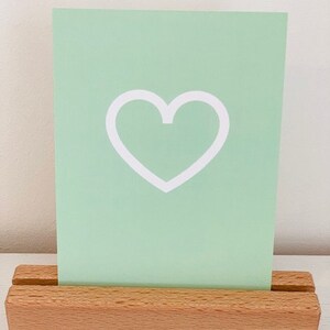 Carte COEUR A6 vert/blanc