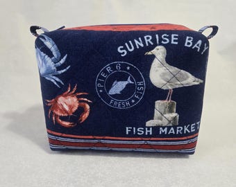 At the Bay Nautical Quilted Zipper Bag