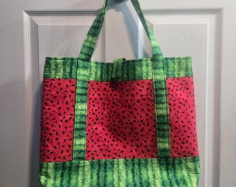 Summer Watermelon Quilted Tote Bag