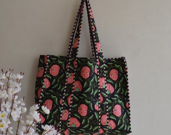 Women Bags Sale !! Cotton Quilted Feminist Tote Bags, New Jaipuri Floral Print Stylish Beach Wear Bags, Shopping Bags, Travel Best Bags, Etc