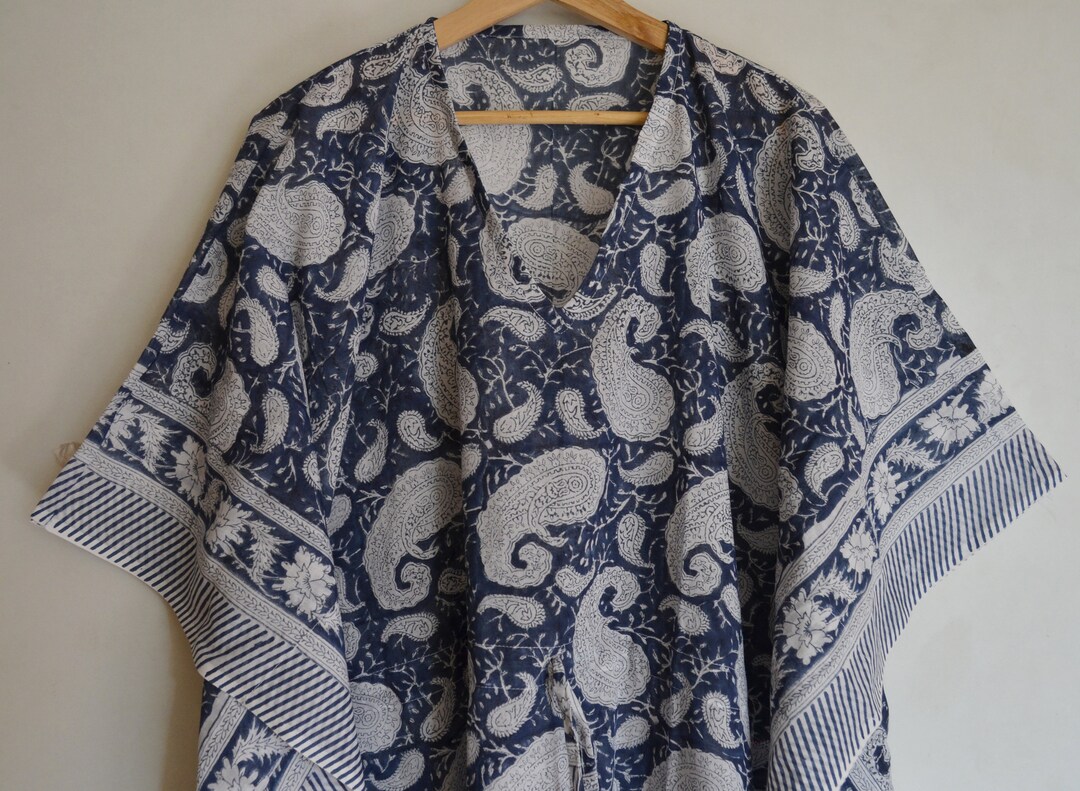 Tota Maina Hand Block Printed Long Kaftan Dress