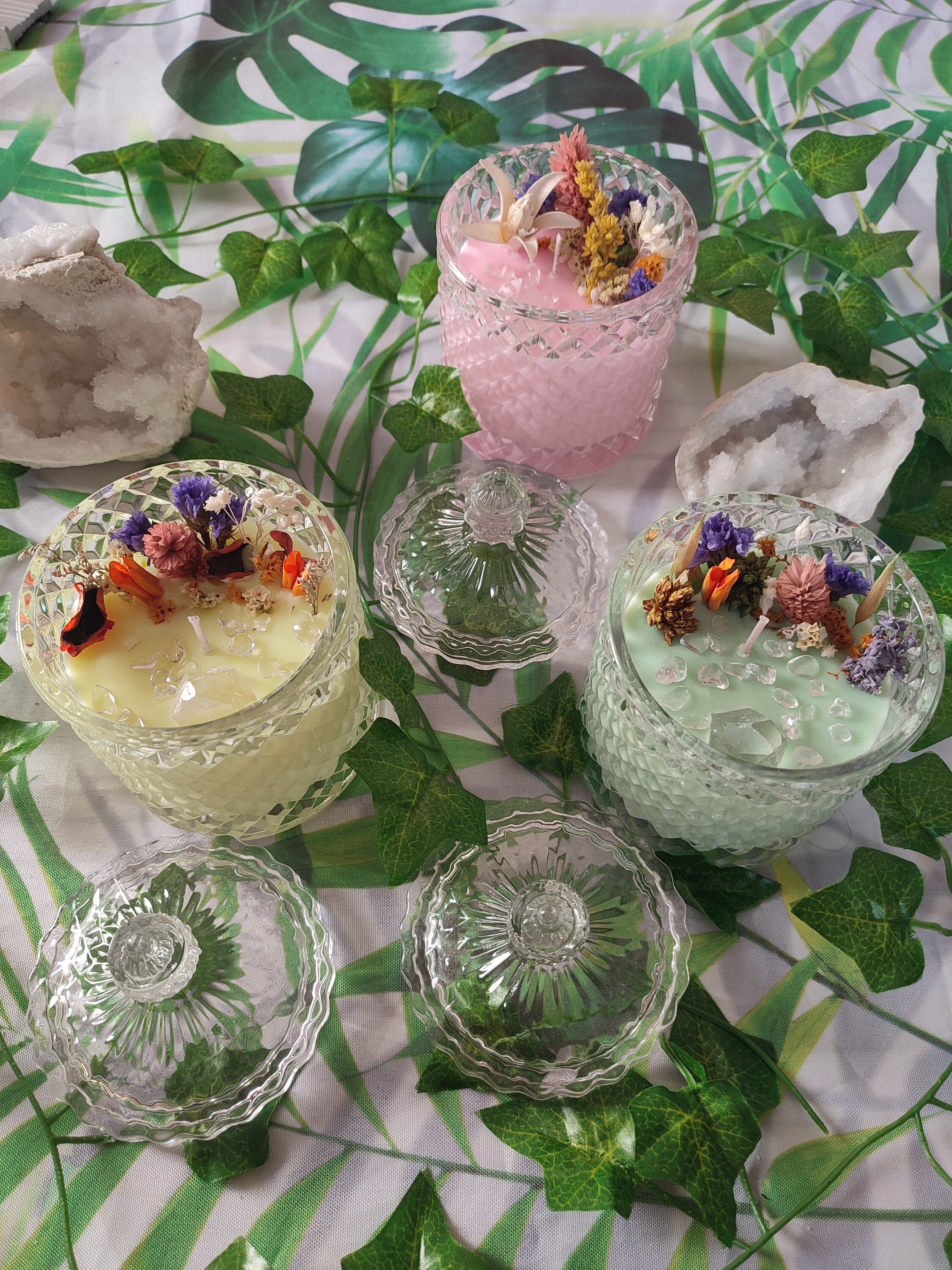 Bougie Artisanale Lithotherapie Cristal de Roche