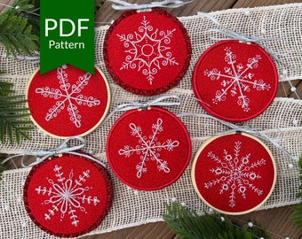 6 Perlen Schneeflocke Stickmuster | Weihnachtsschmuck (Digital Download)