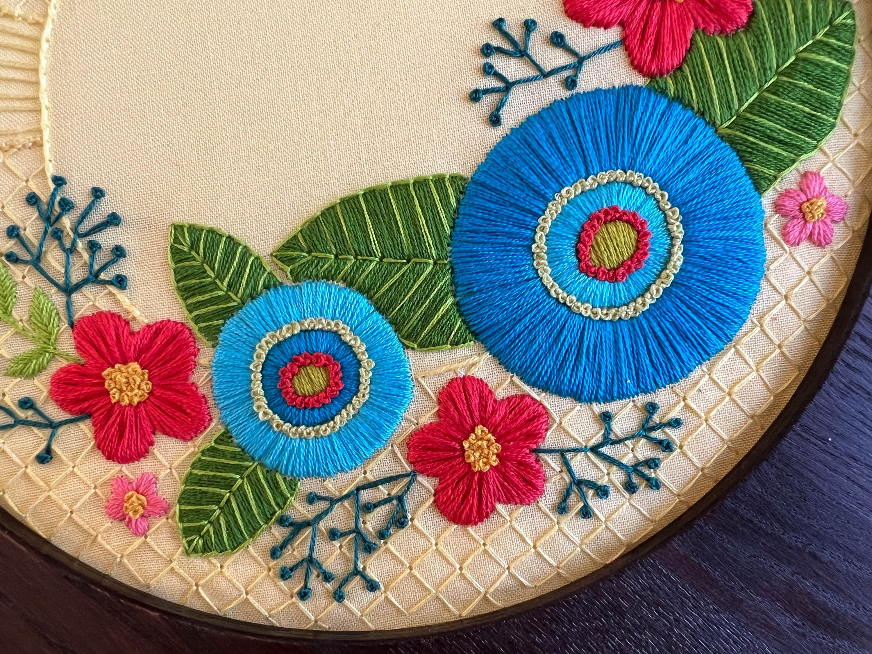 Spring Blooms Hand Embroidery Pattern PDF | Modern Embroidery Design ...
