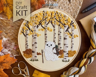 Ghost Hiker in Aspens Embroidery Craft Kit | Beginner Hand Embroidery
