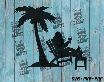 Bigfoot relajante SVG para Cricut y Silhouette, Bigfoot SVG, SVG paranormal, SVG divertido, archivo de corte SVG