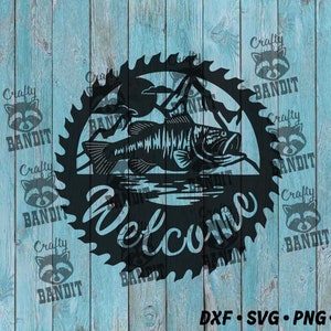 Welcome Bass Sawblade SVG and DXF for CNC Plasma, laser, waterjet, Cricut, Silhouette